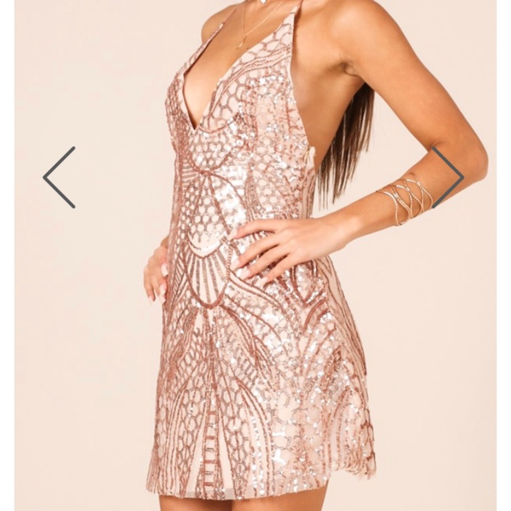 Gold sequin dress